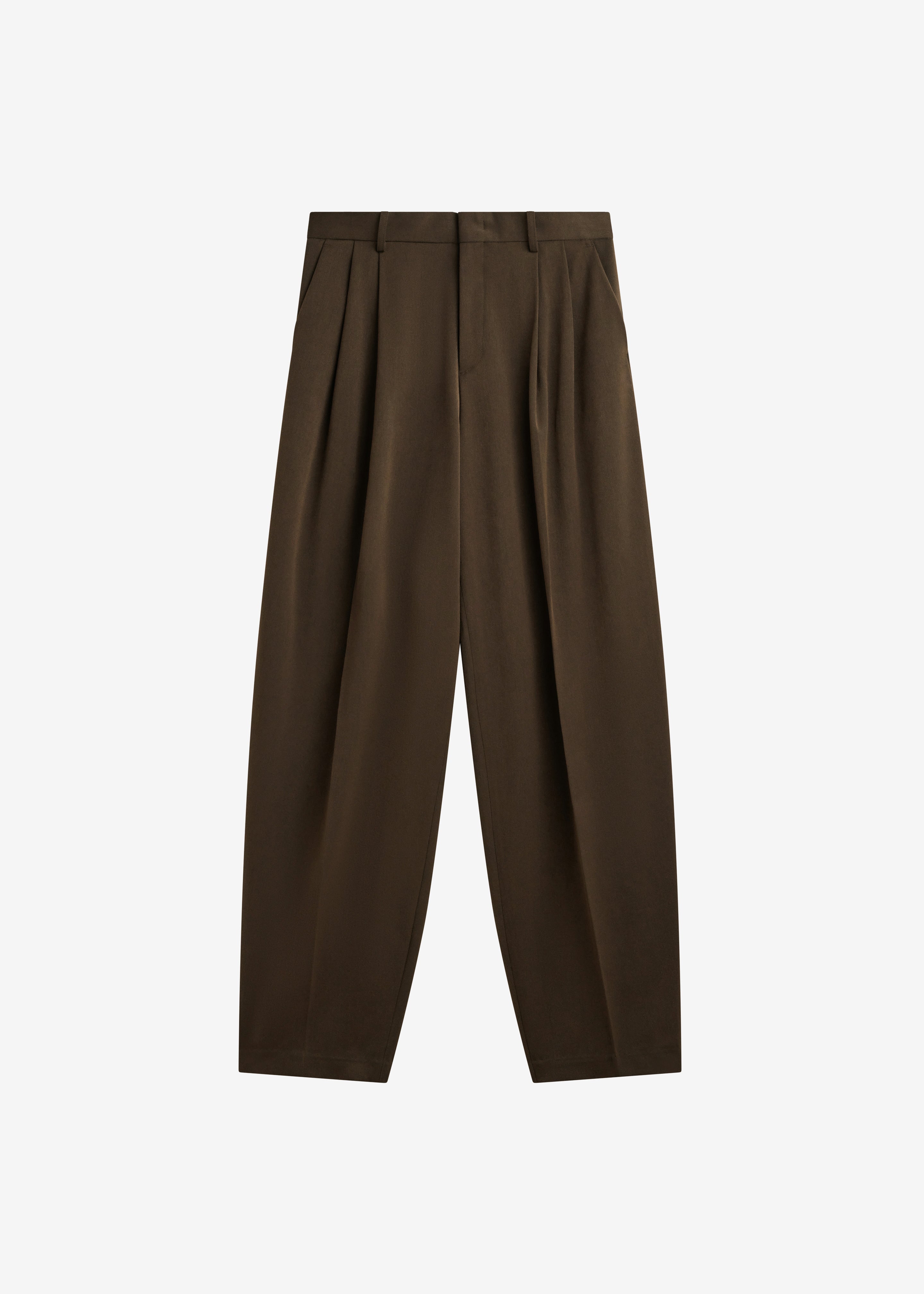 Vester Pleated Trousers - Brown