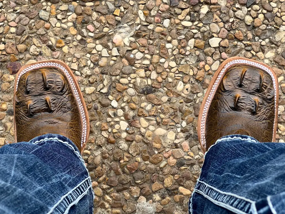 Men’s Distressed Giant Caimán Leather Boots