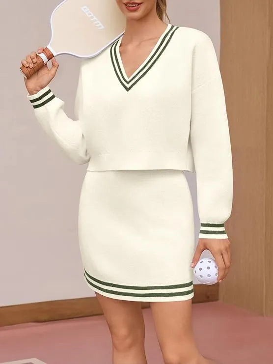 Women’s 2 Piece Knit Sweater & Mini Skirt Set