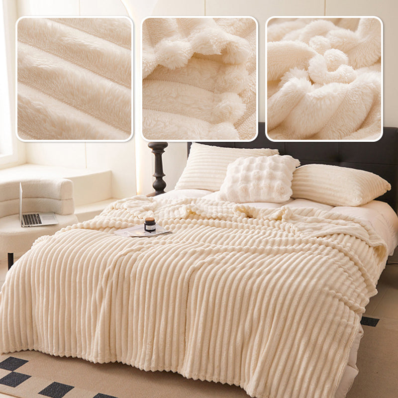 🎁🎁LAST DAY SPECIAL PRICE!🎅Super Soft Fur Ribbed Fleece Throw Blanket⛄🔥