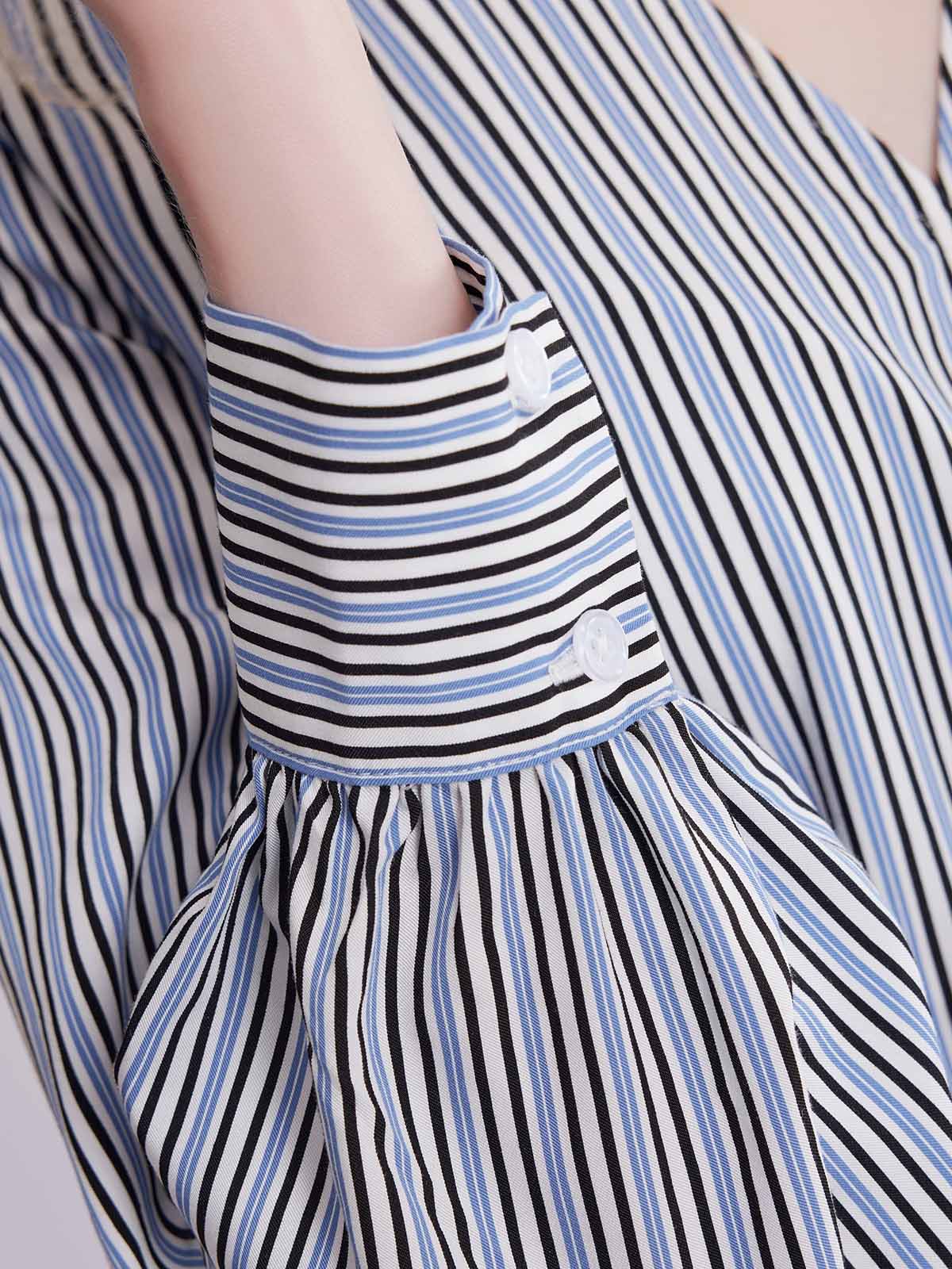 ASOBIO Long-Sleeve Asymmetrical Wrap Shirt Dress