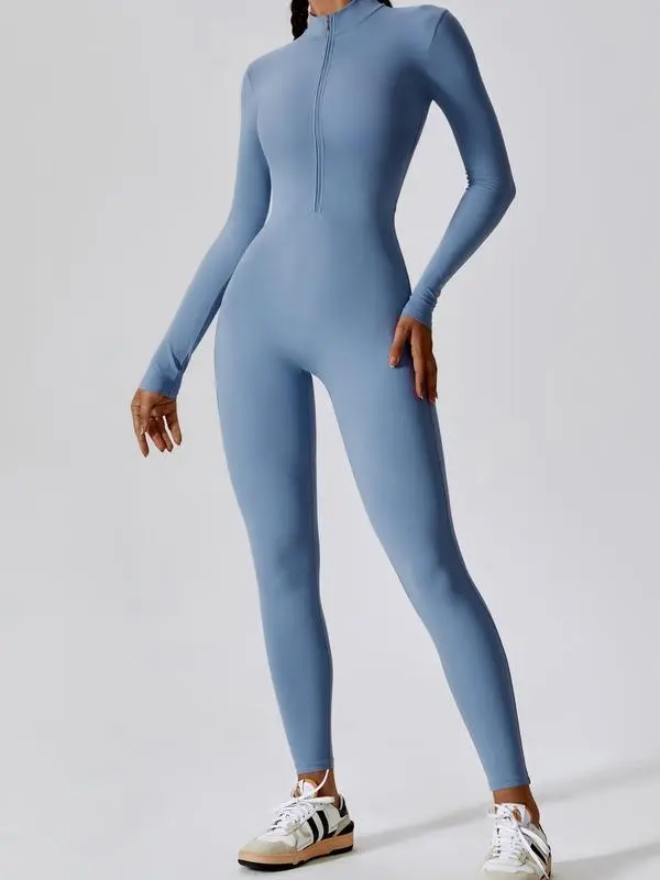 Women's All-Season Zip Sports Yoga Jumpsuit