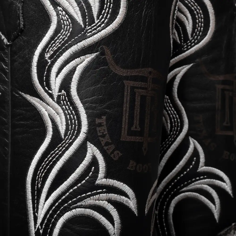 Eclipse Caiman Neck Leather Boots - Square Toe