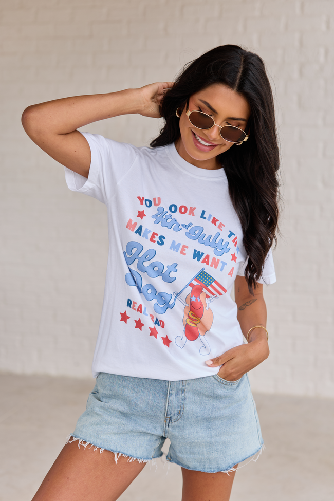 I Look Like the 4th Of July White Graphic Tee