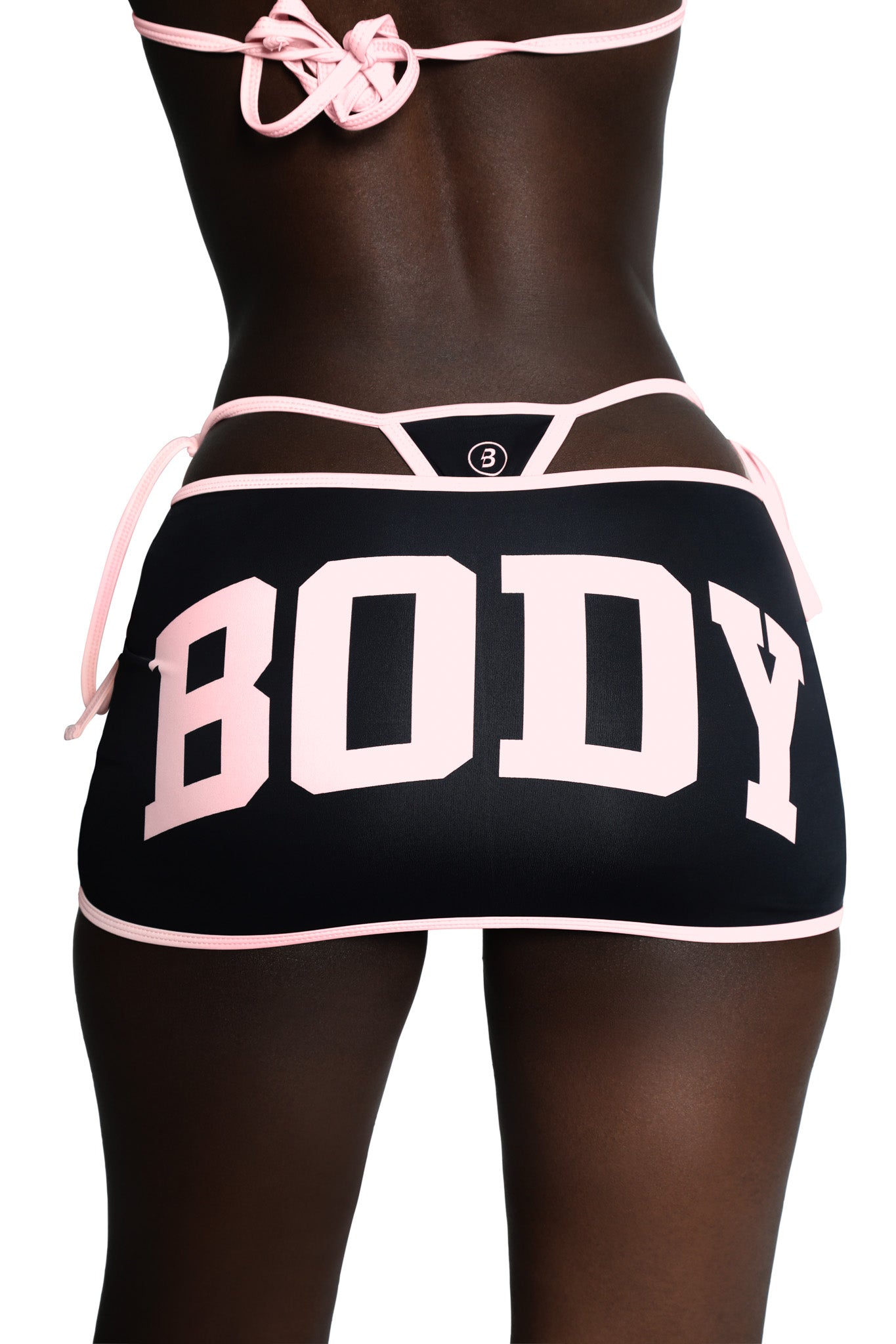 BACKSHOT SWIM SKIRT (BLACK/PINK)