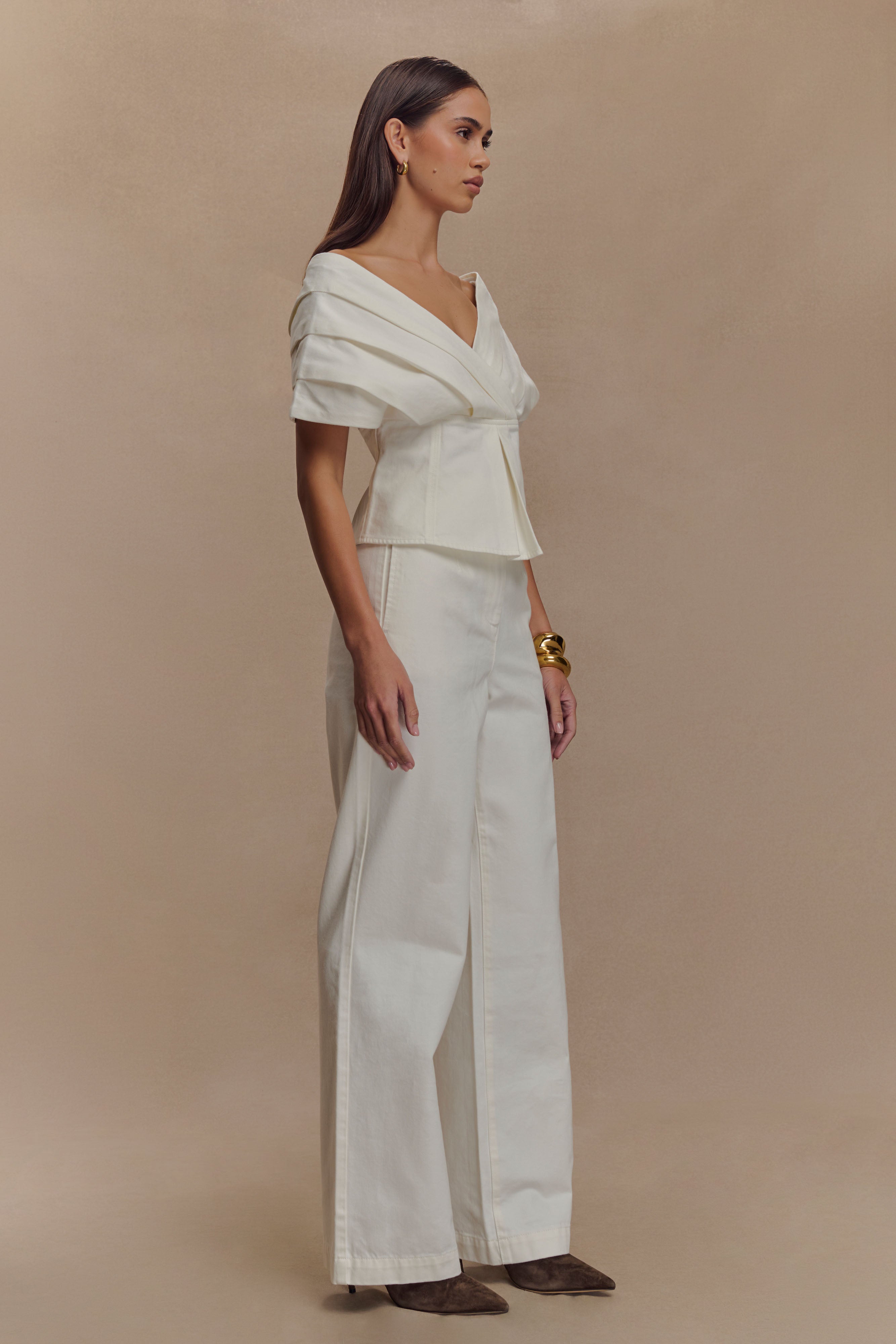 White Wide Leg Denim Jeans