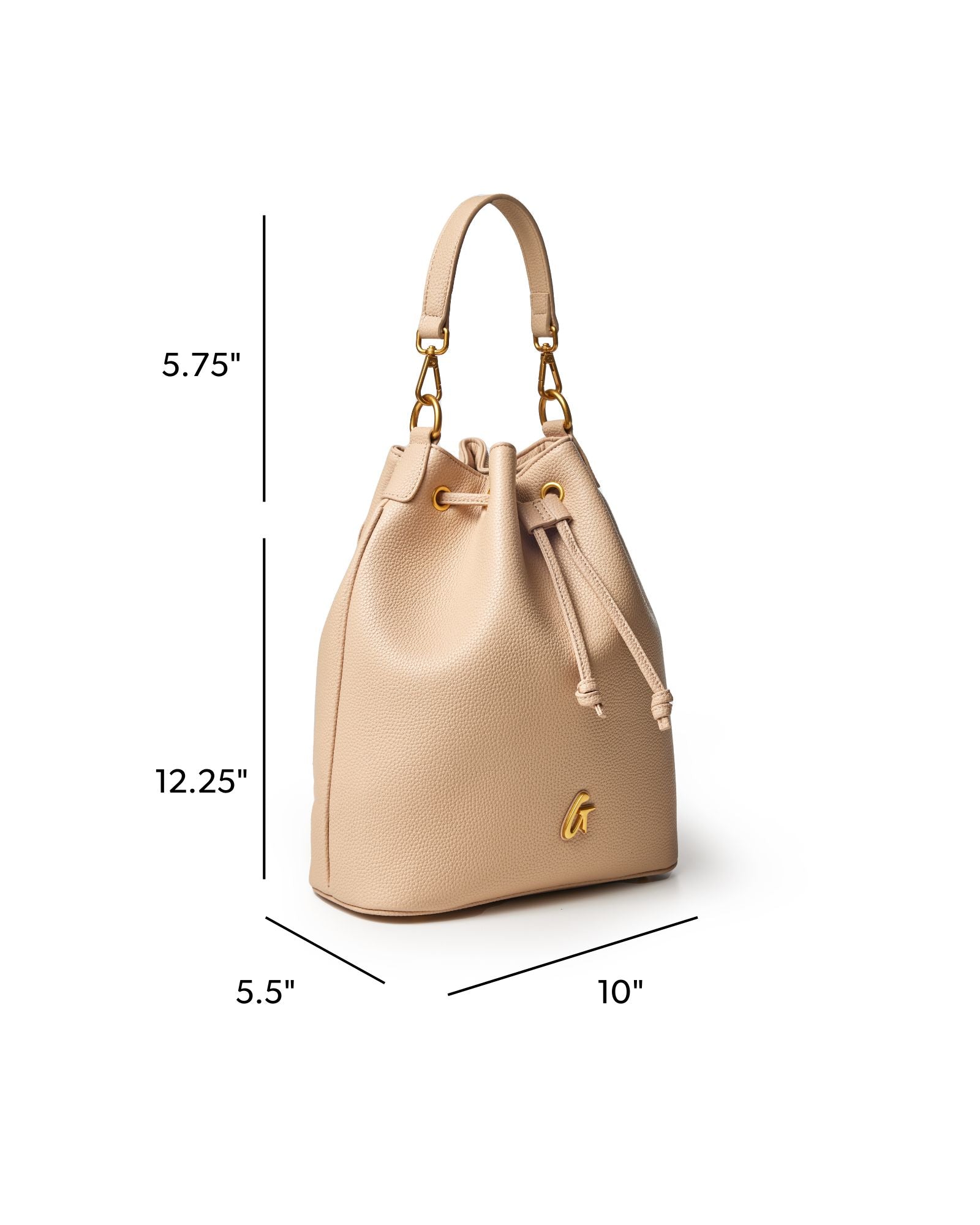 LARGE PEBBLE BUCKET BAG - NUDE
