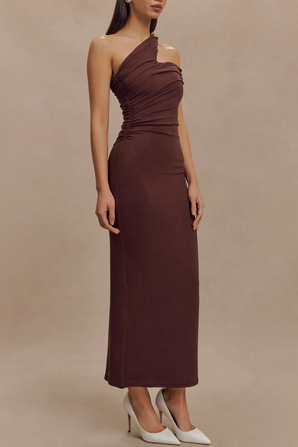 One Shoulder Modal Midi Dress