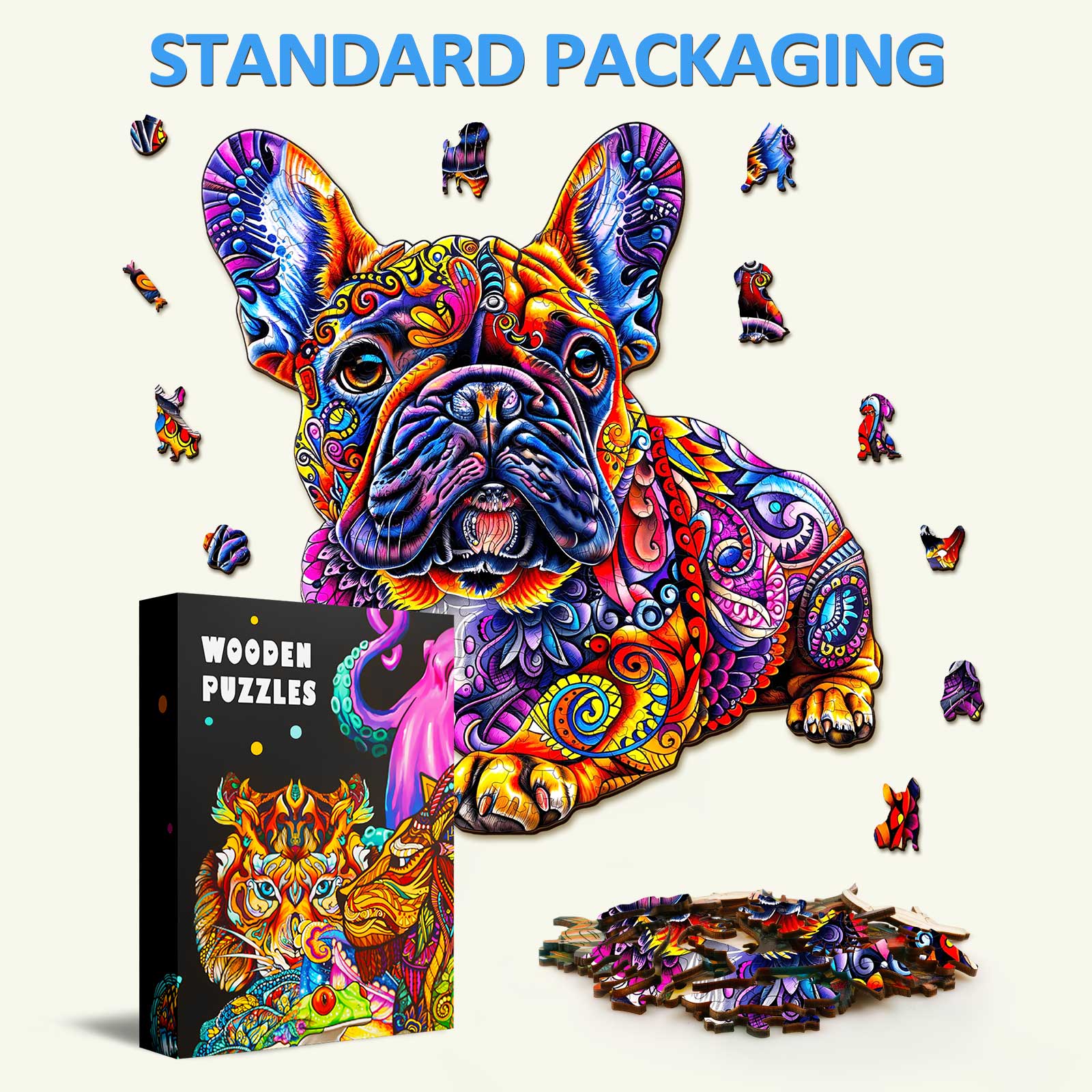 French Bulldog-2 Wooden Jigsaw Puzzle