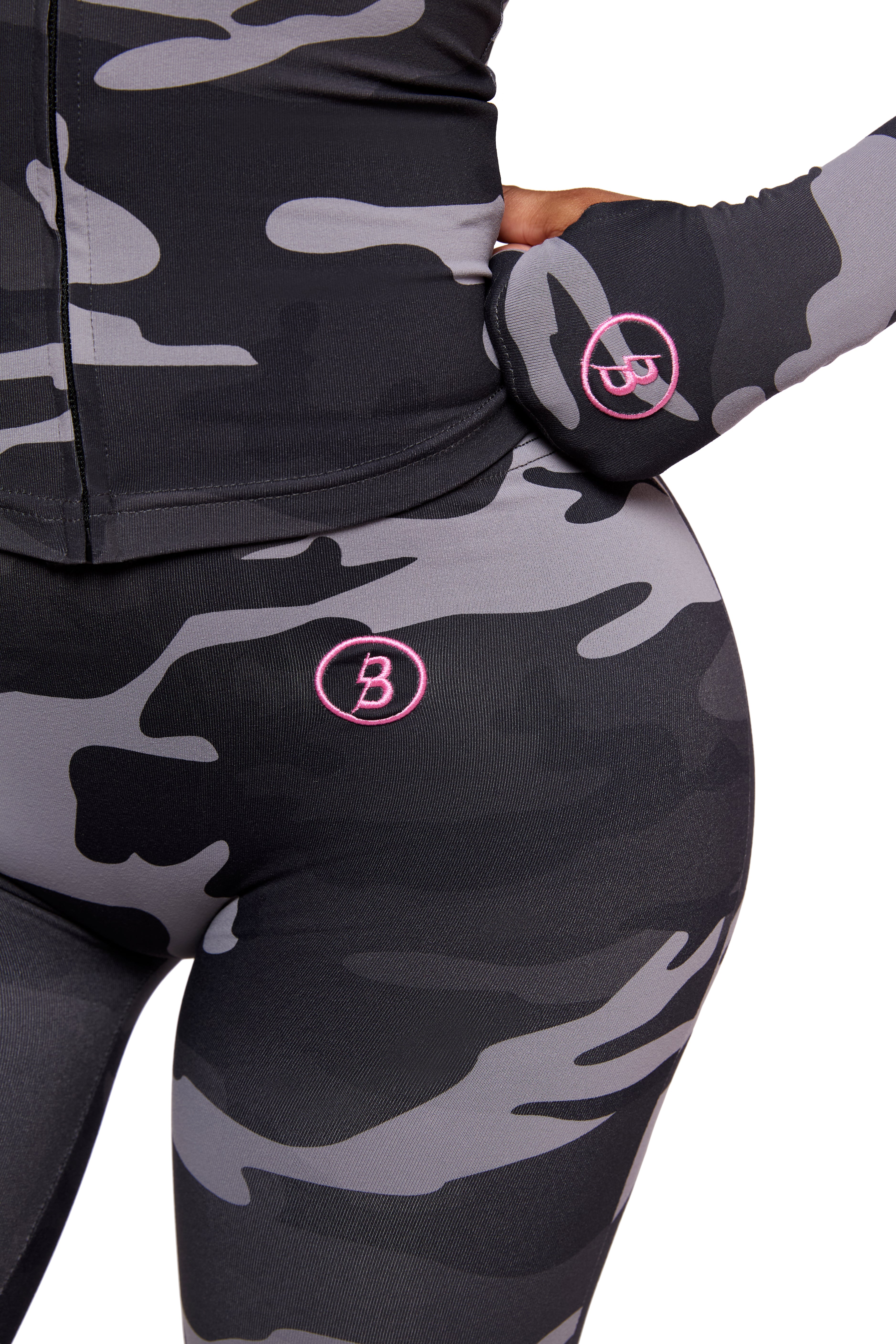 BASICS ULTRA LOW-RISE LEGGINGS 2.0 (GREY CAMO/HOT PINK)