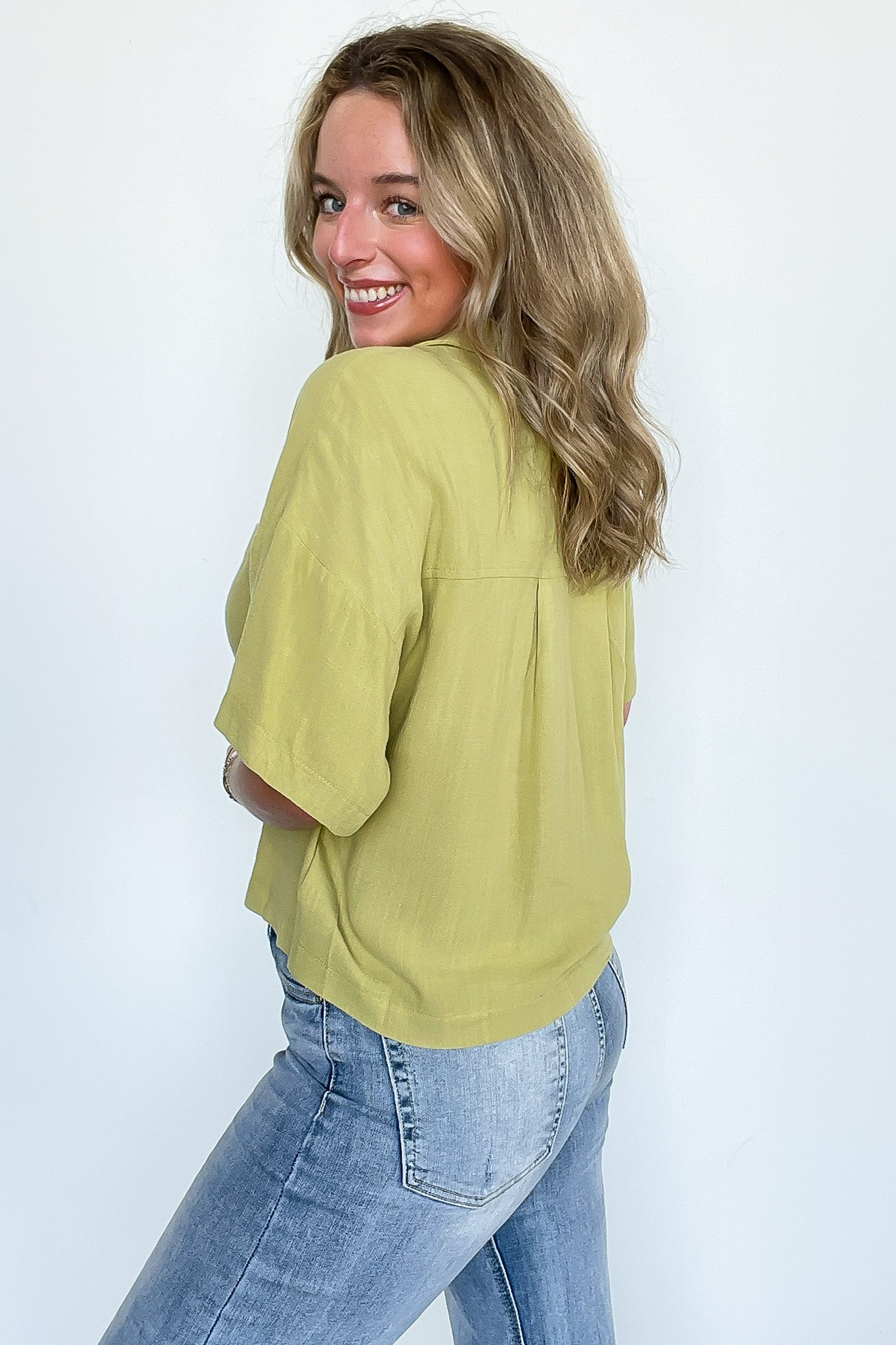 Notched Collar Short Sleeve Shirt