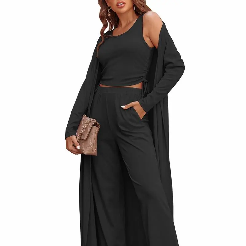 Women's Lightweight Sleepwear 3-Piece Set Sportswear