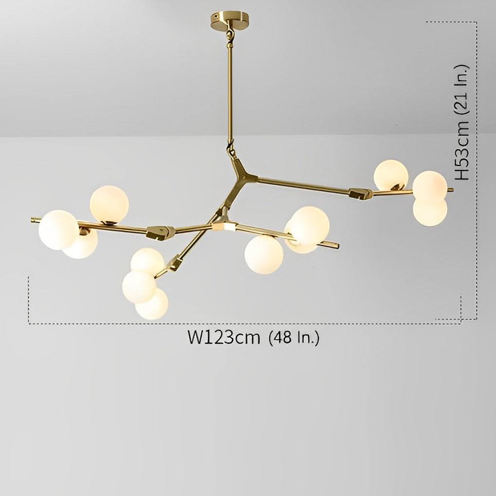 Nordic Style Mini Cluster Design Chandelier Lights Metal Glass Ceiling Light