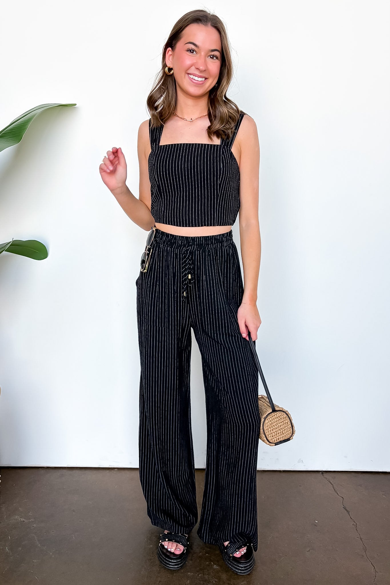 Striped Linen Blend Tank Top