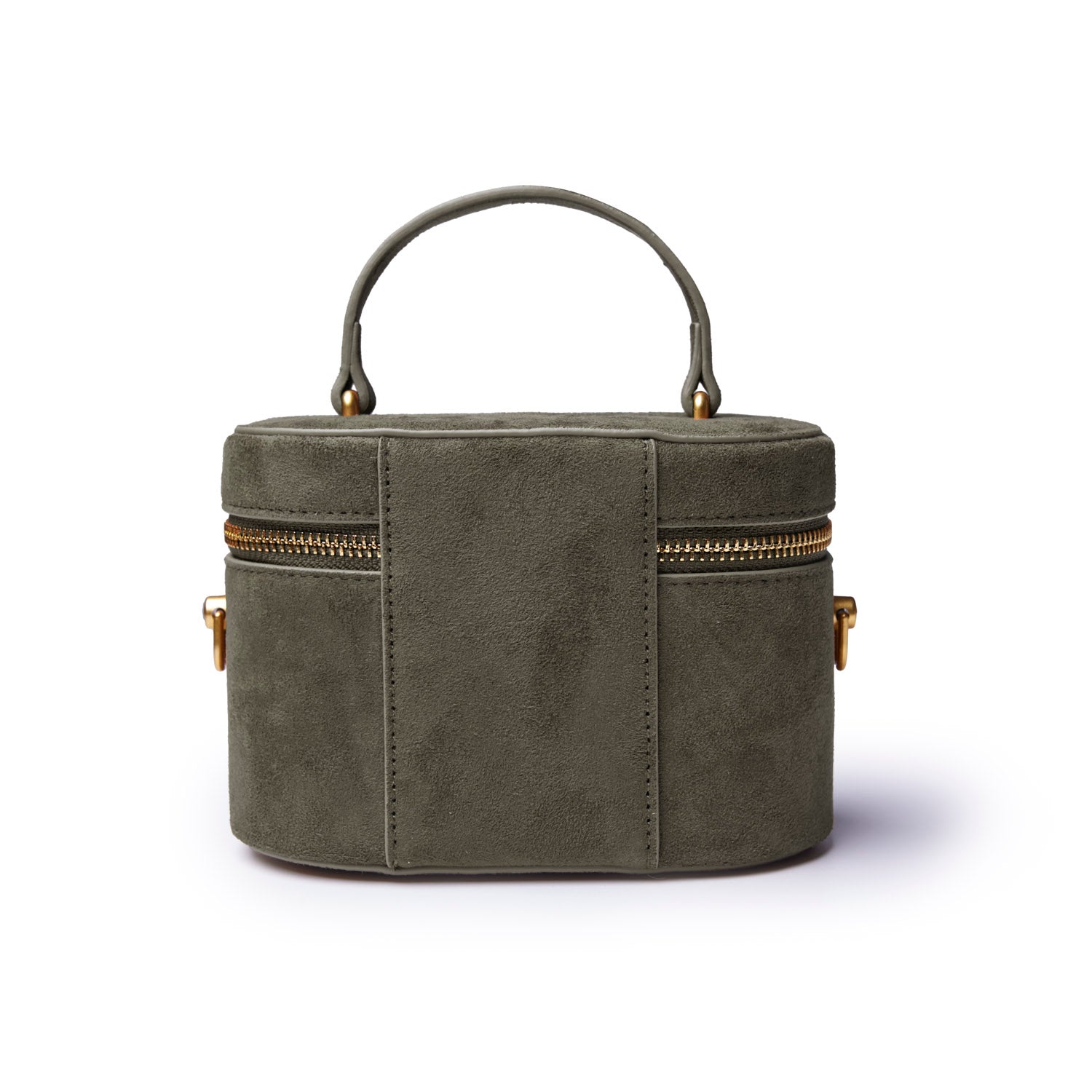 MINI SUEDE VANITY BAG - OLIVE GREEN