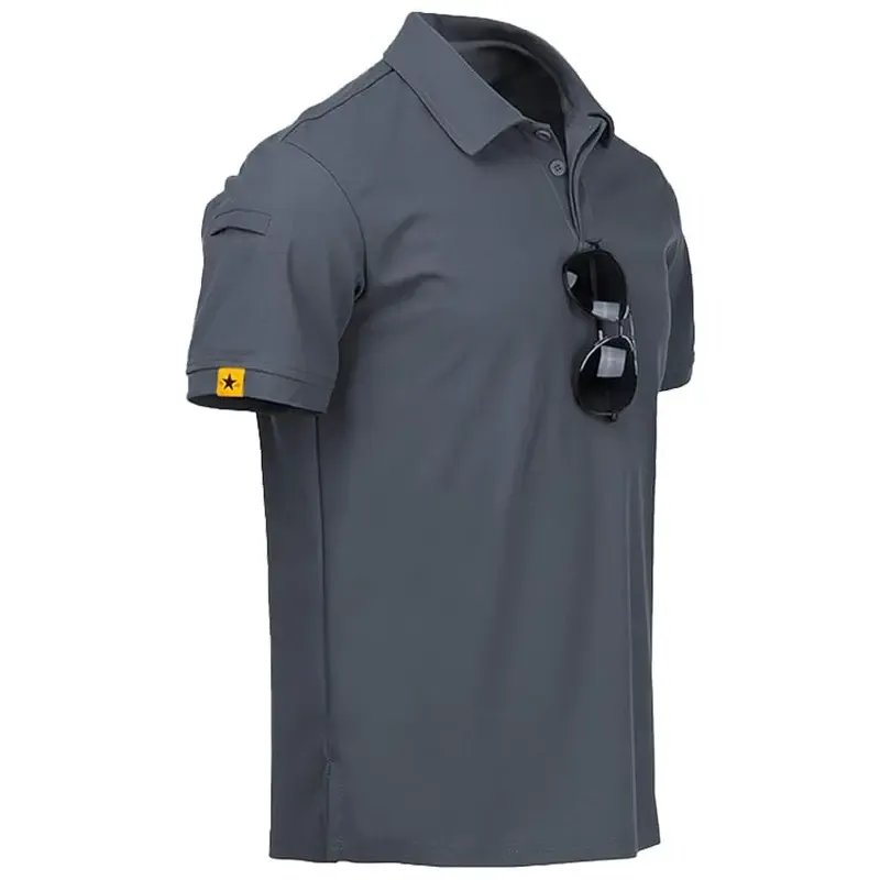 💥Order Today Get a Free Sunglasses💥 Mens Polo Shirt Short Sleeve Sports Tactical T-Shirt Athletic Golf Polos
