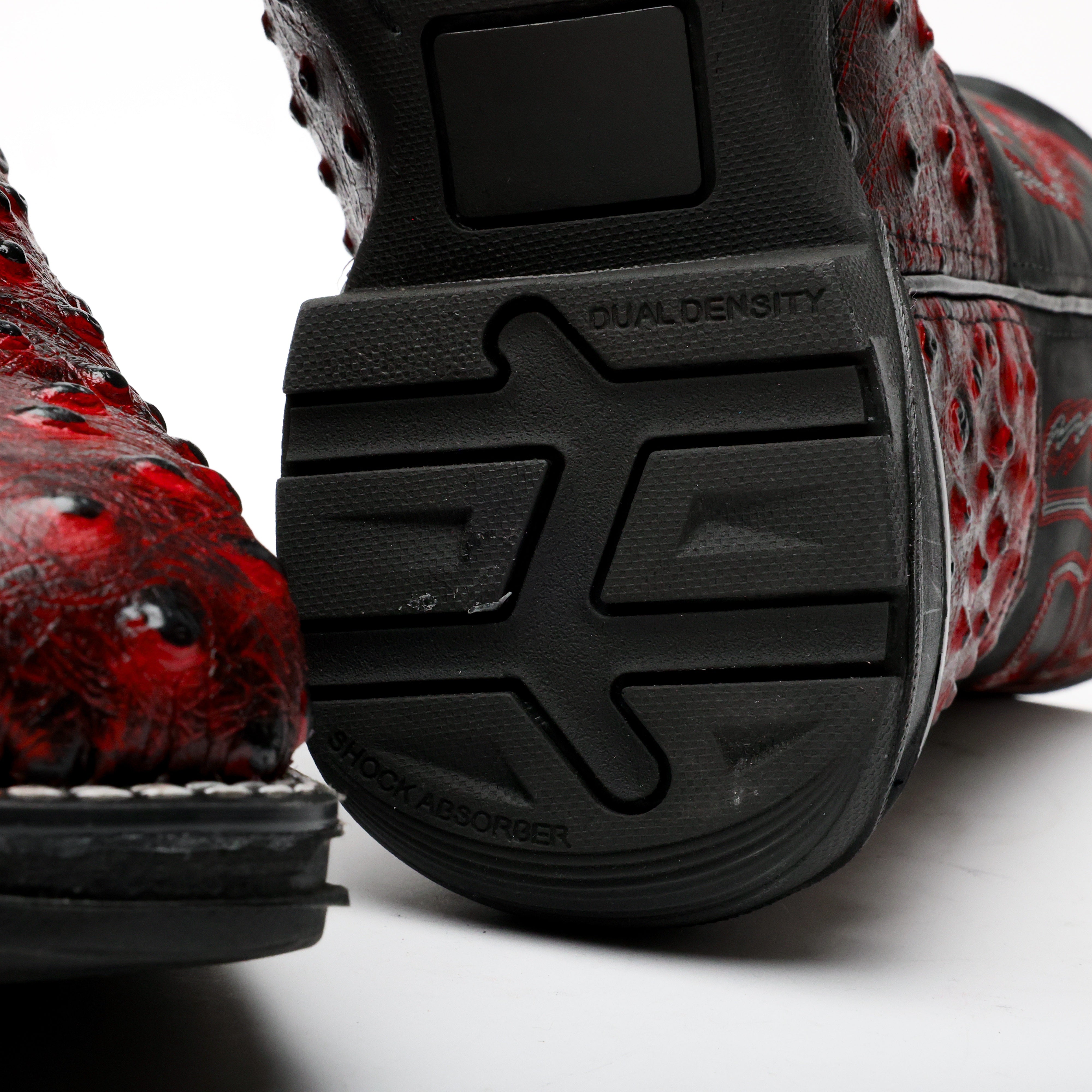 Black Cherry Ostrich Leather Boots With 3D Lightweight Sole - Composite Toe