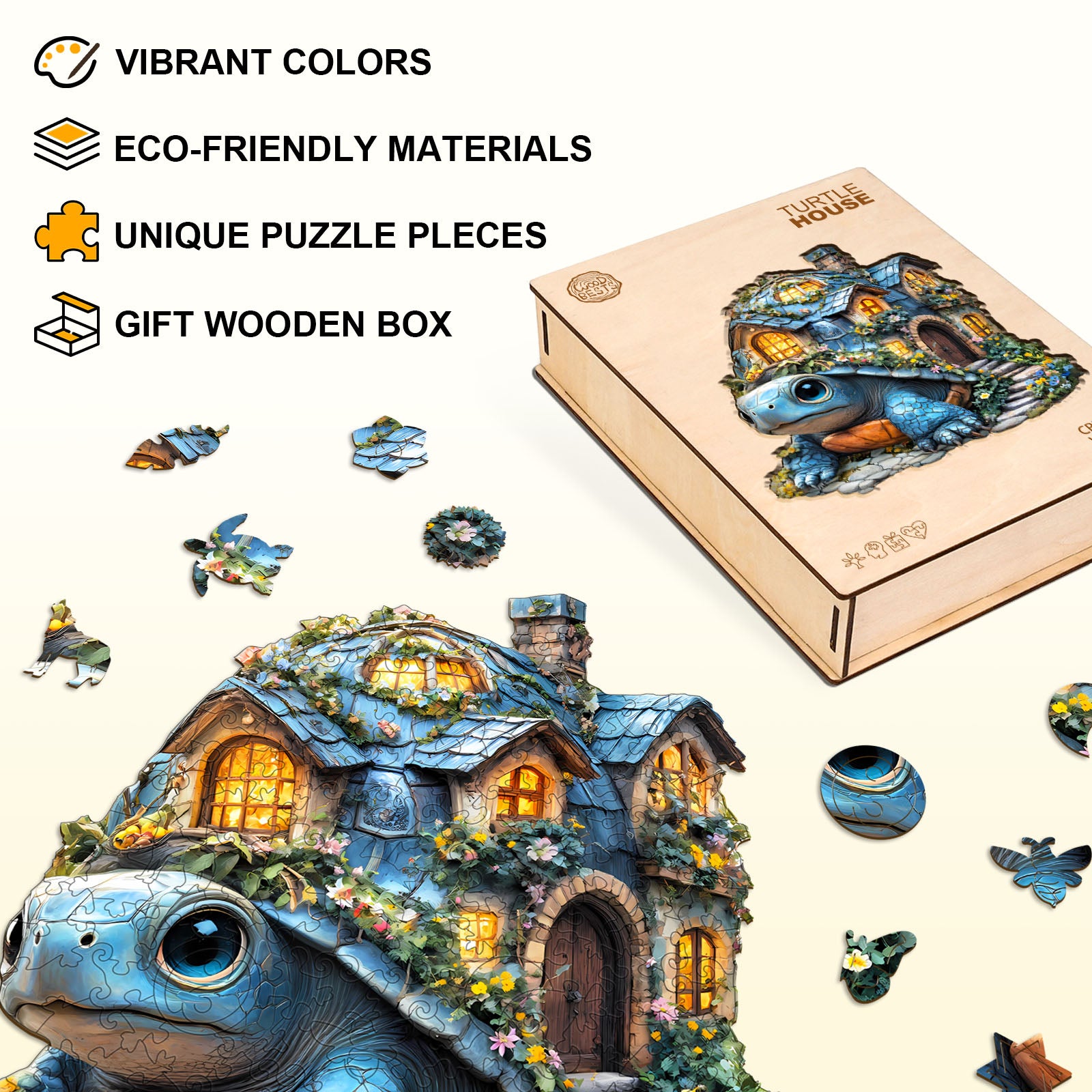 Turtle House Wooden Jigsaw Puzzle