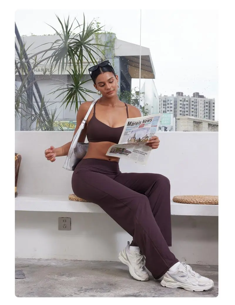 No Front Seam High Waist Straight Leg Gym Yoga Pants