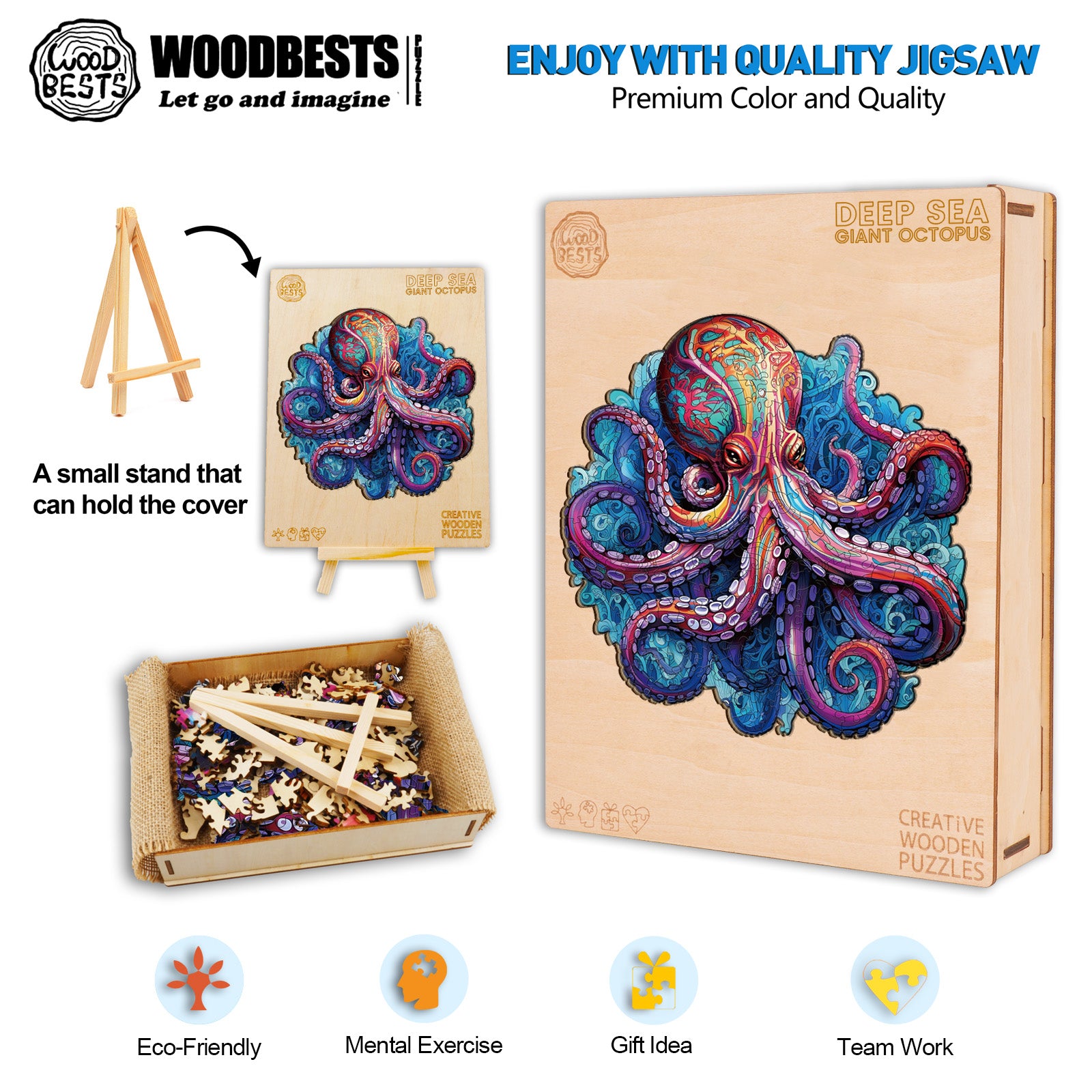 Deep Sea Giant Octopus Wooden Jigsaw Puzzle