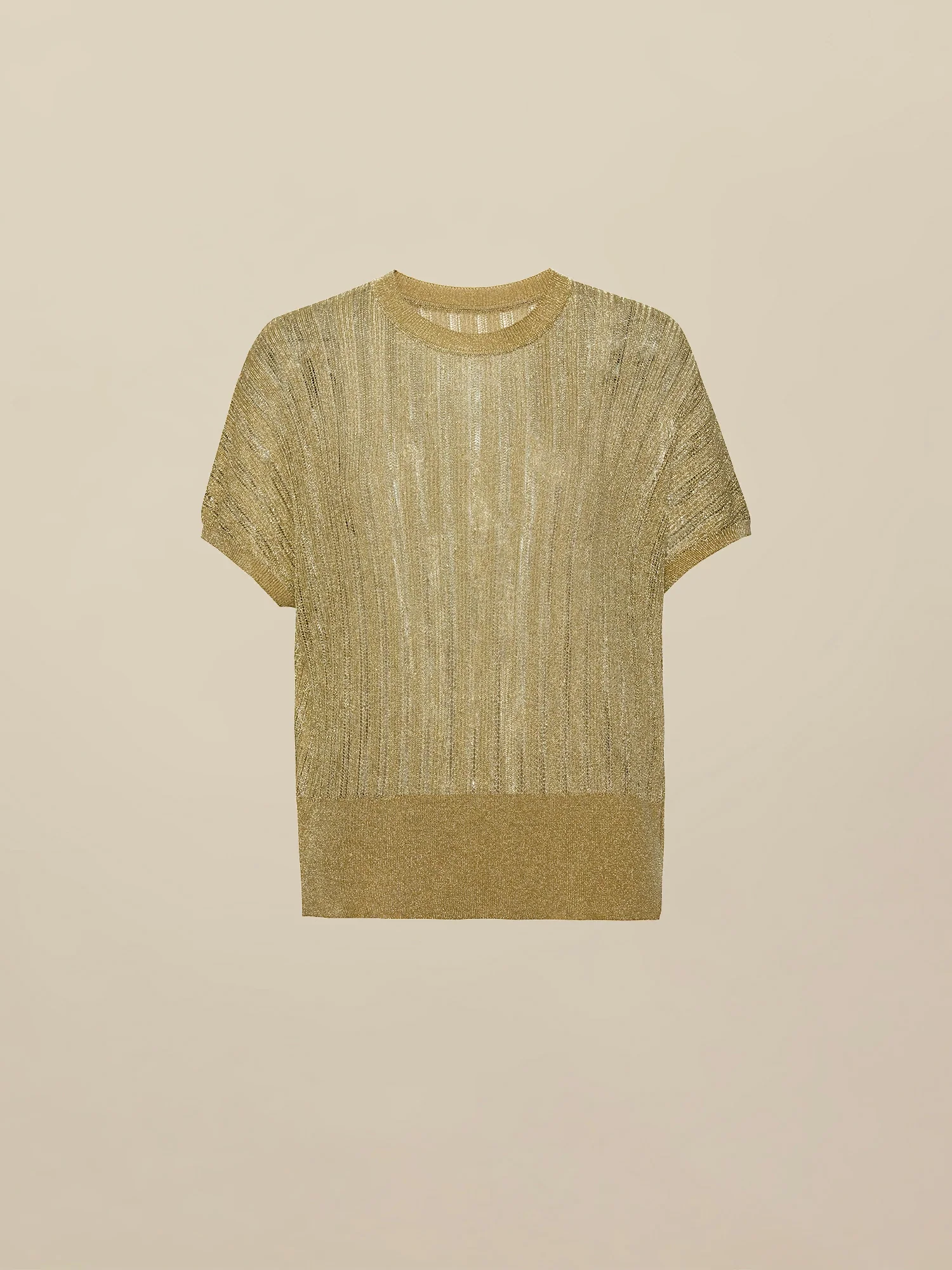 Round Neck Batwing Sleeve Glitter Knit Top