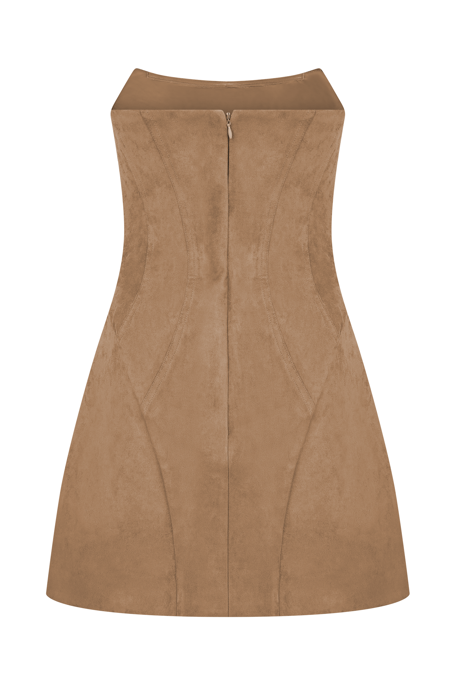 Camel Faux Suede Mini Dress