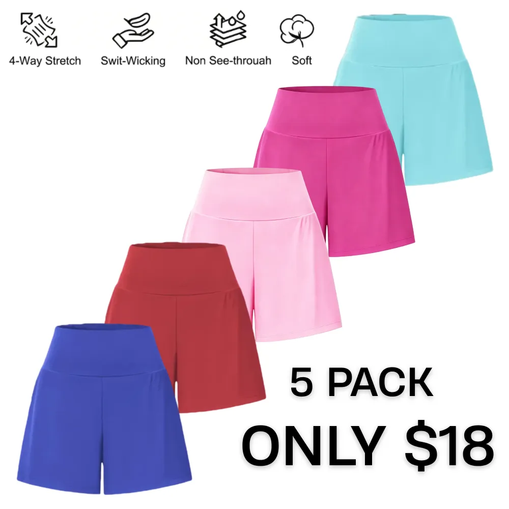 Super High Waisted Back Pocket & Side Hidden Pocket 2-in-1 Yoga Shorts