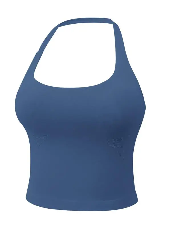 Women's Solid Removable Chest Pad Sports Tank Top