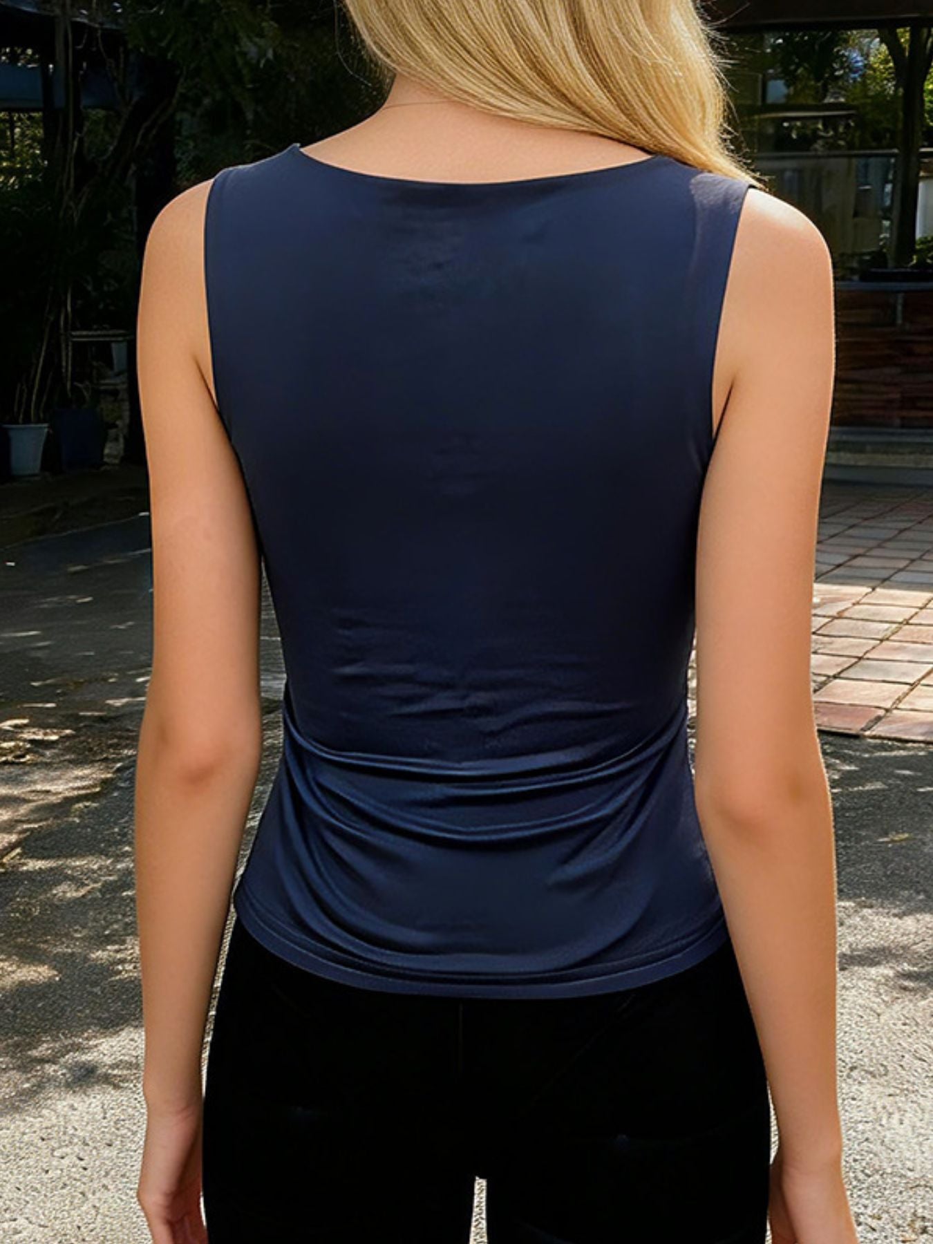 Full Size Square Neck Slim Fit Tank Top Plus Size