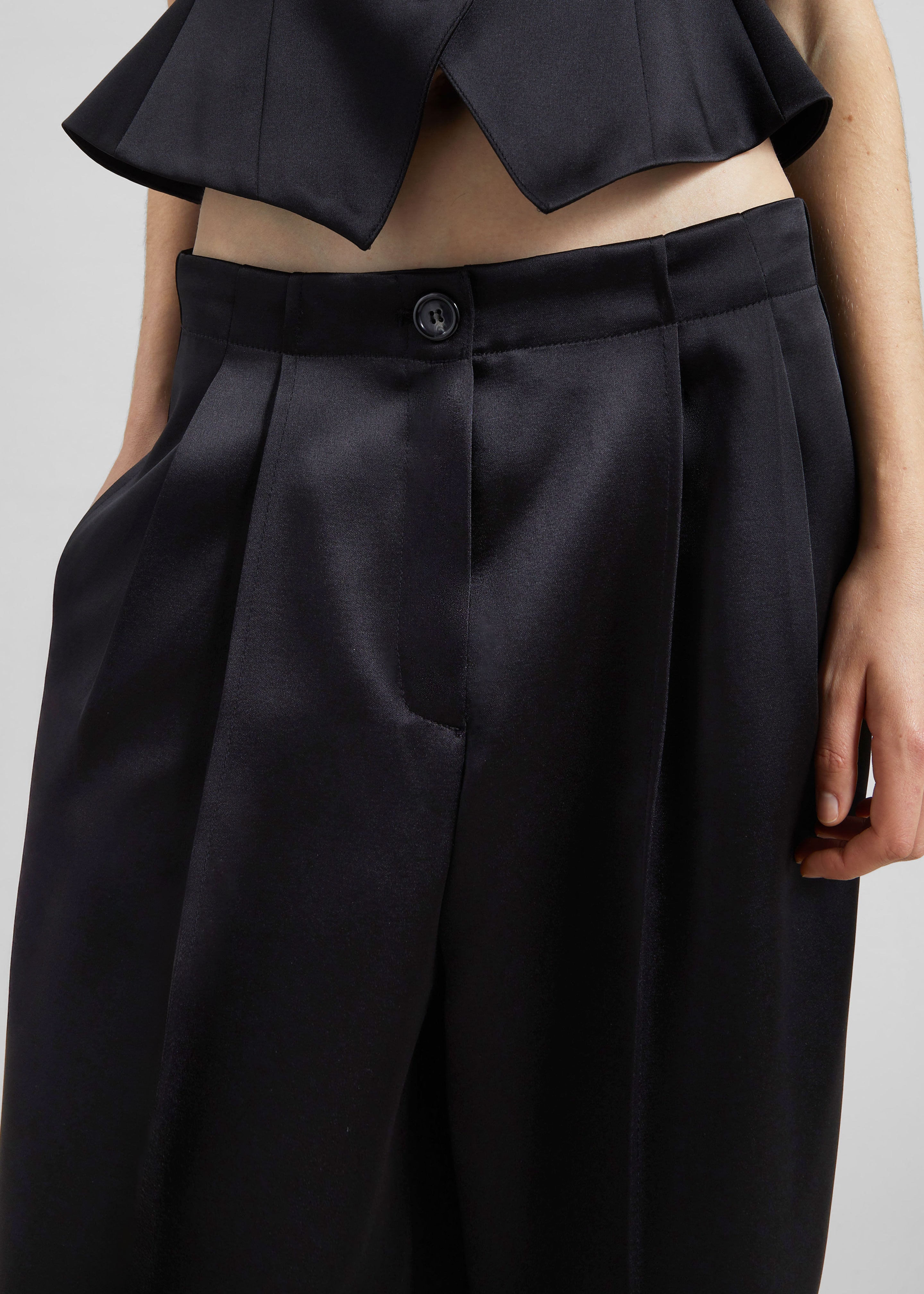 Rui Satin Trousers - Black