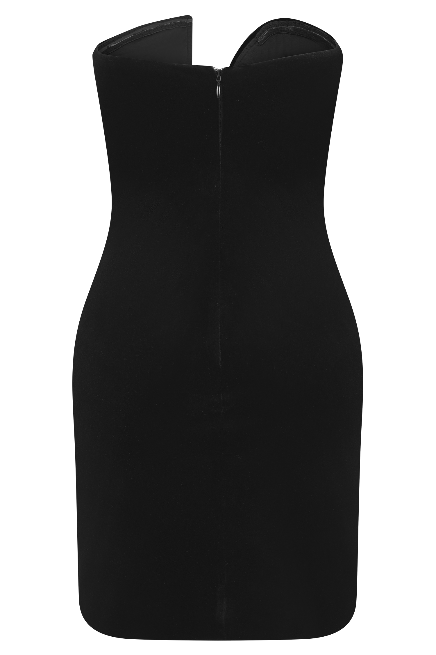 Black Velvet Strapless Mini Dress