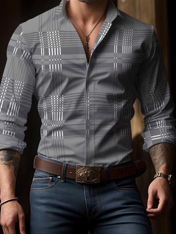 Men’s Plaid Long Sleeve Casual Shirt