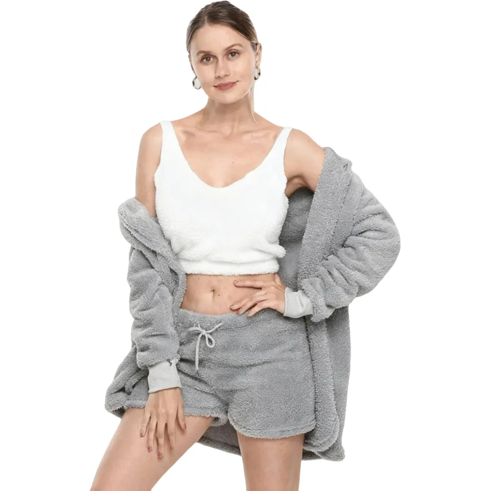 Women's Sherpa Fleece 3-Piece Cozy Loungewear Set