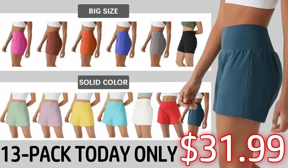 💝Last day promotion-⏰[2-in-1 Anti-Exposure Sports Shorts] Women's 2-in-1 Sports Shorts, Anti-Exposure Running Shorts With Pockets 5''-Longer Length