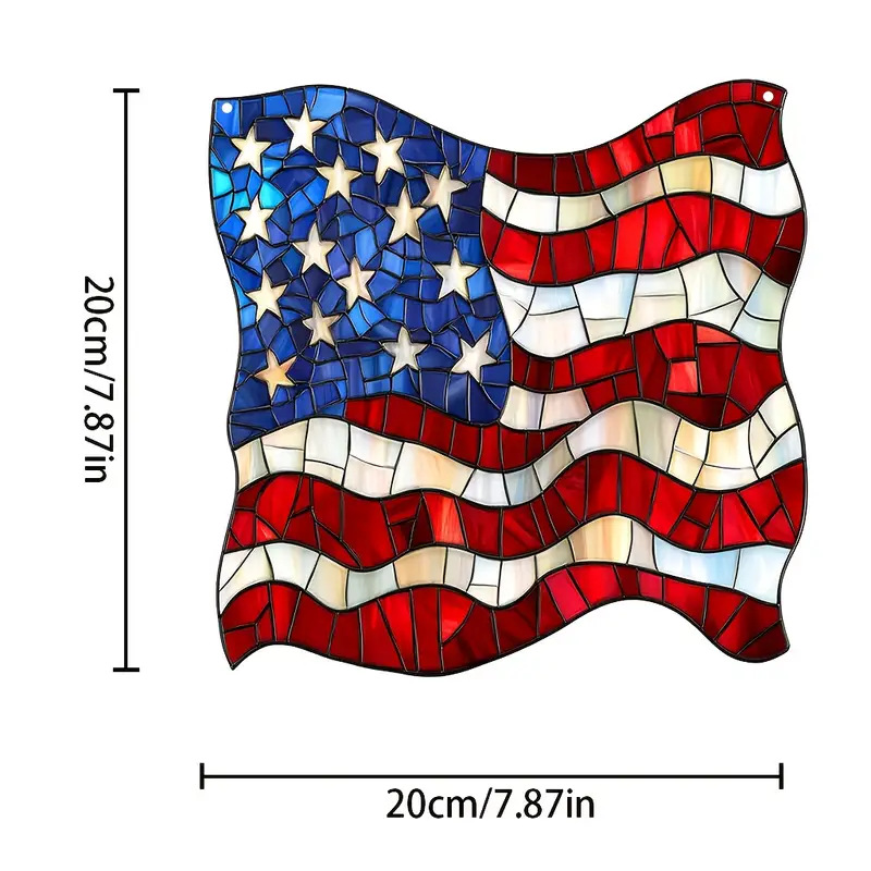 Eagle American Flag Window Hanging