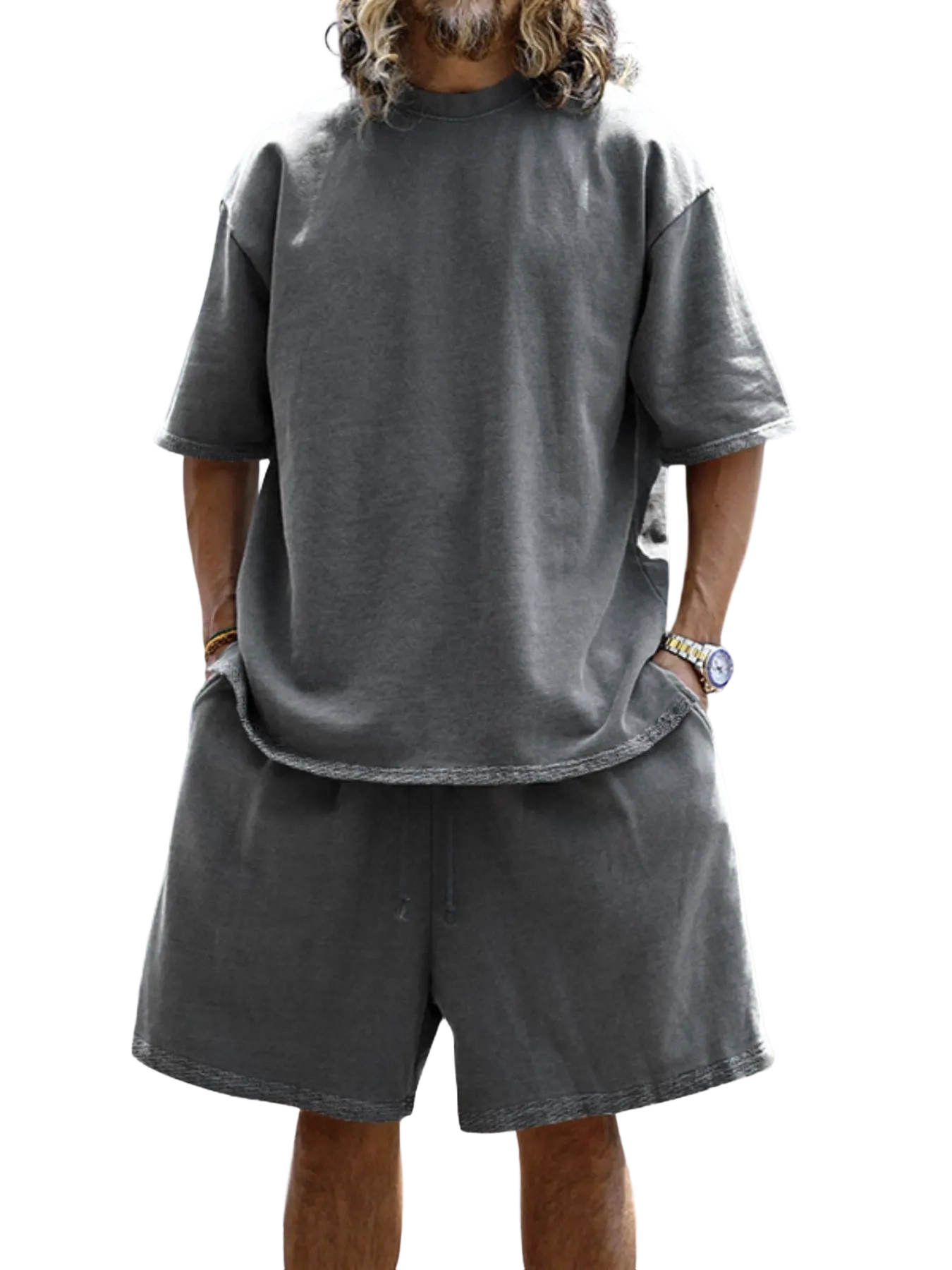 Men’s Effortless Summer Knit Set (Tee & Shorts)