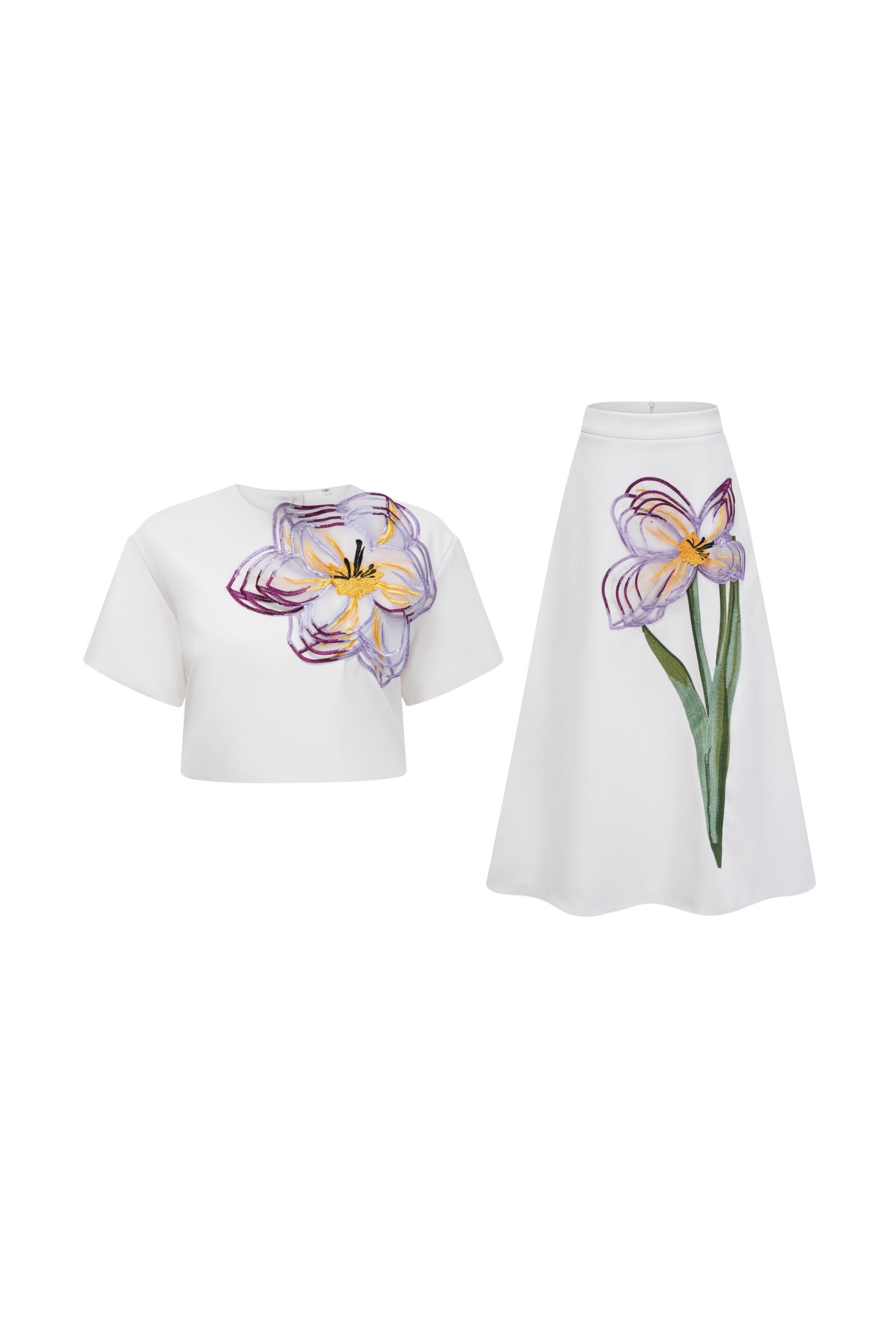 Flower Print set in white