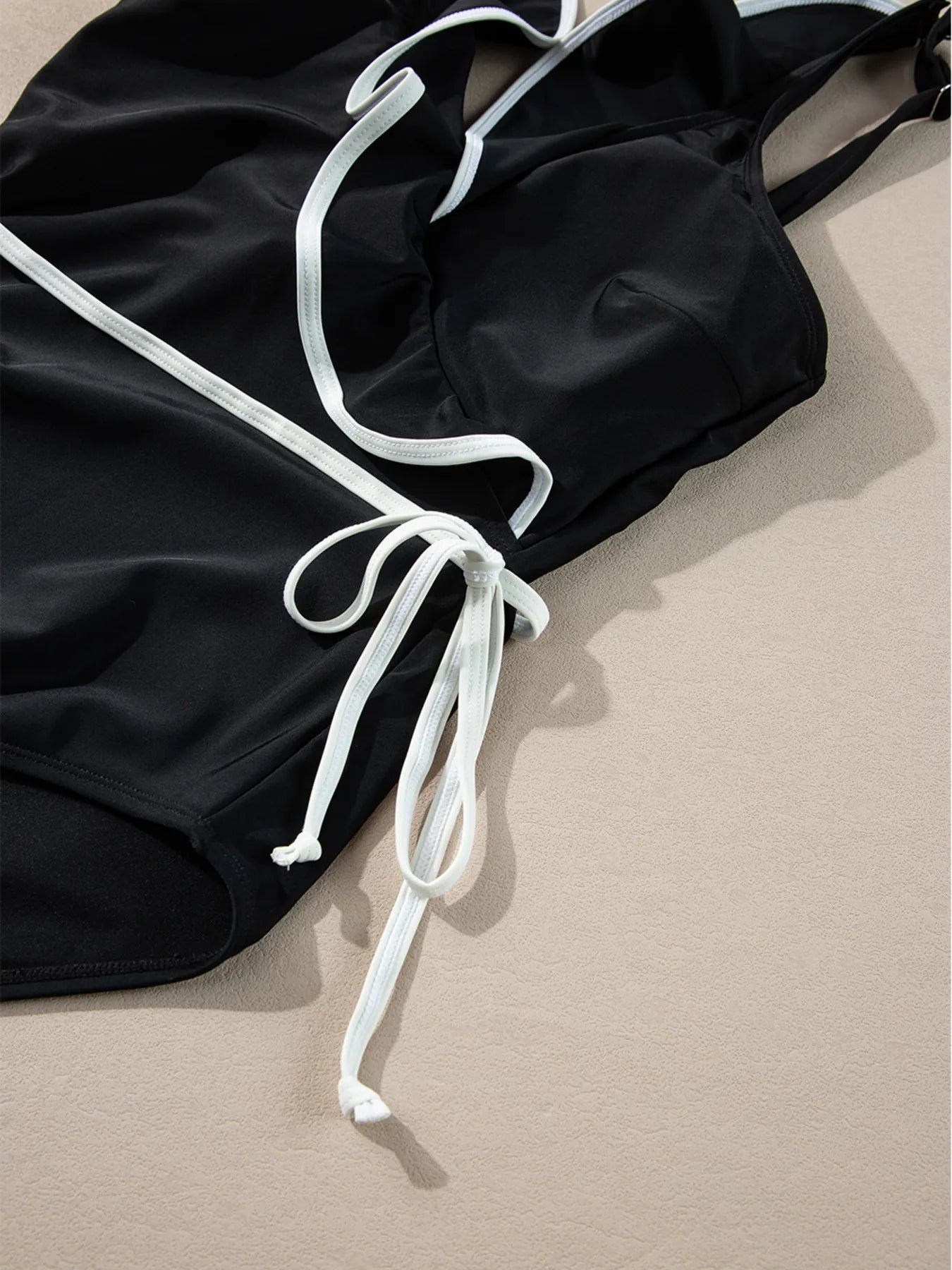 Ruffle Trim V-Neck One-Piece Swimsuit