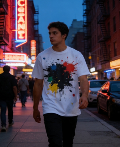 Streetwear Paint Splatter Graphic Tee