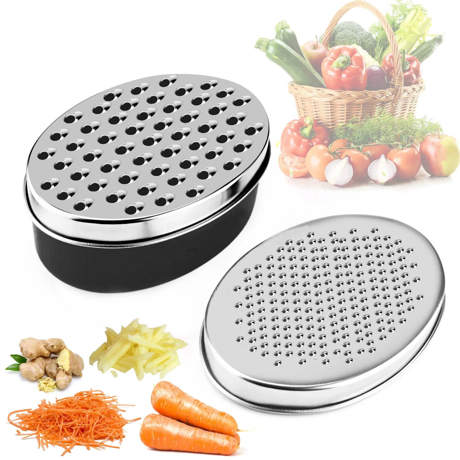 Double-Sided Oval Box Cheese/Veggie Grater