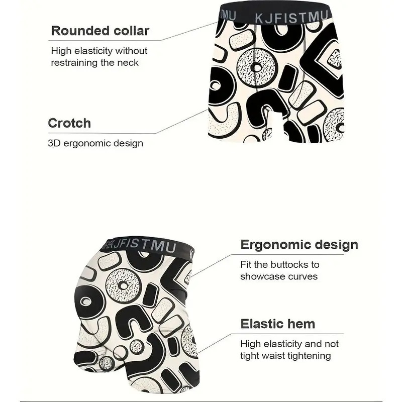 12/20/40pcs Men's Cartoon Tie-Dye Striped Boxer Briefs