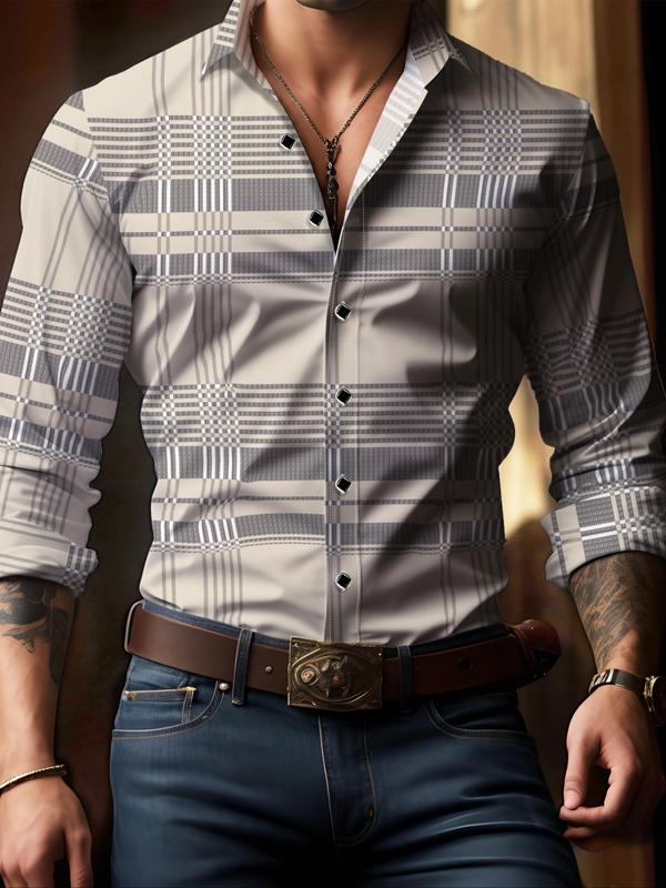 Men’s Plaid Long Sleeve Casual Shirt