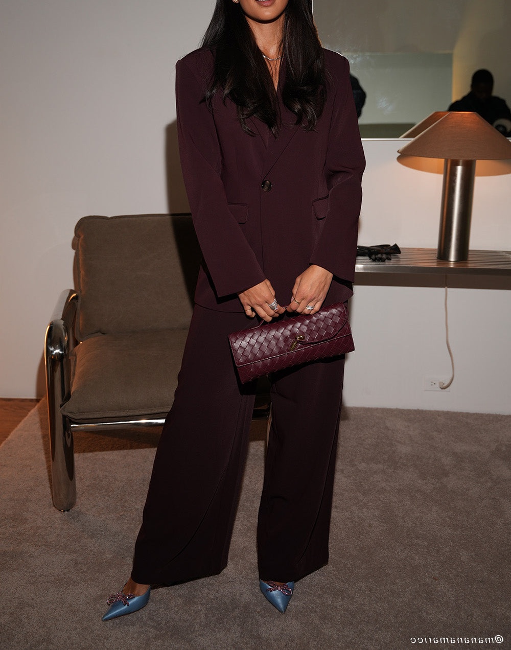 Mahogany Wide Leg Suiting Trouser