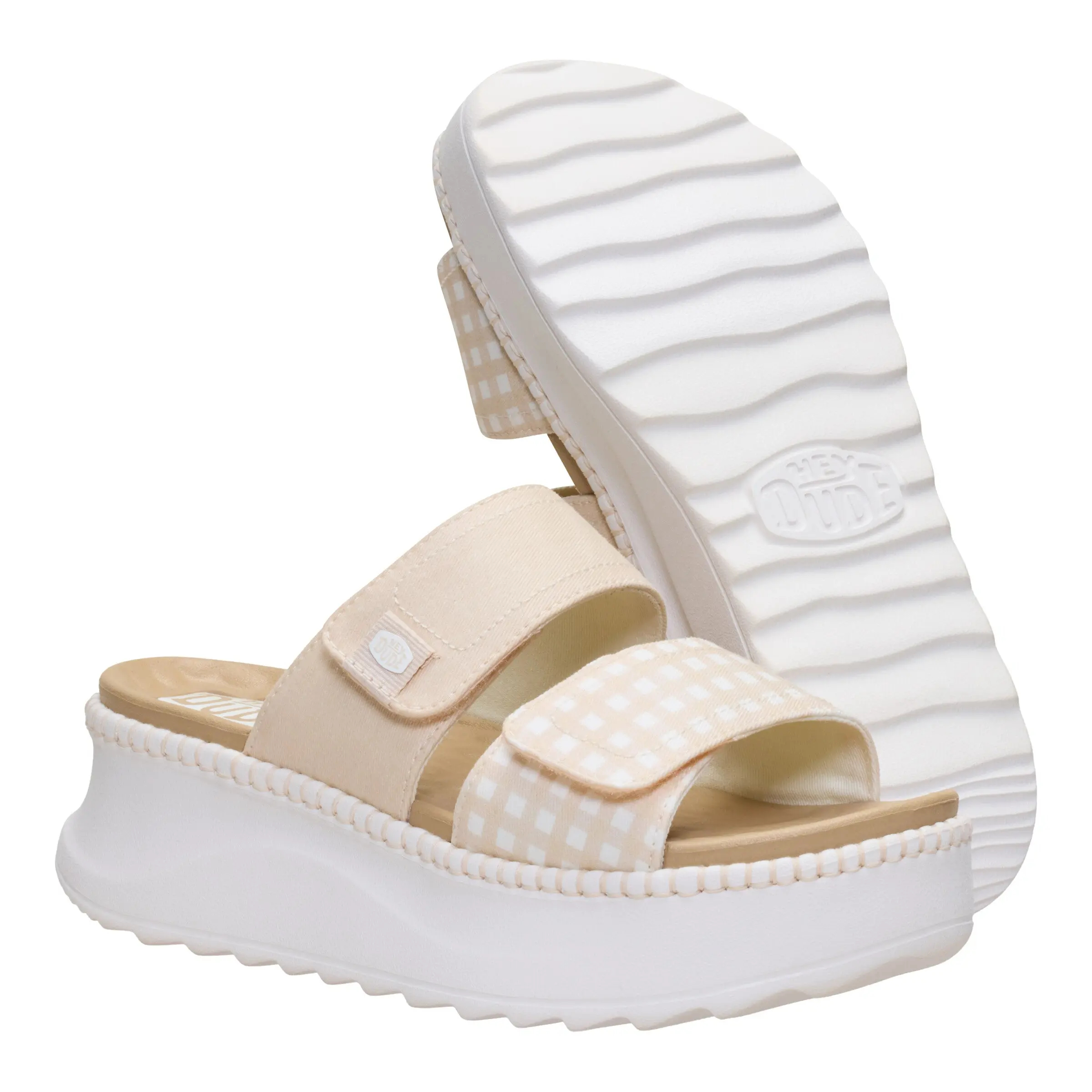 DUDE Delray Slide Gingham - Comfortable Slip on Sandals