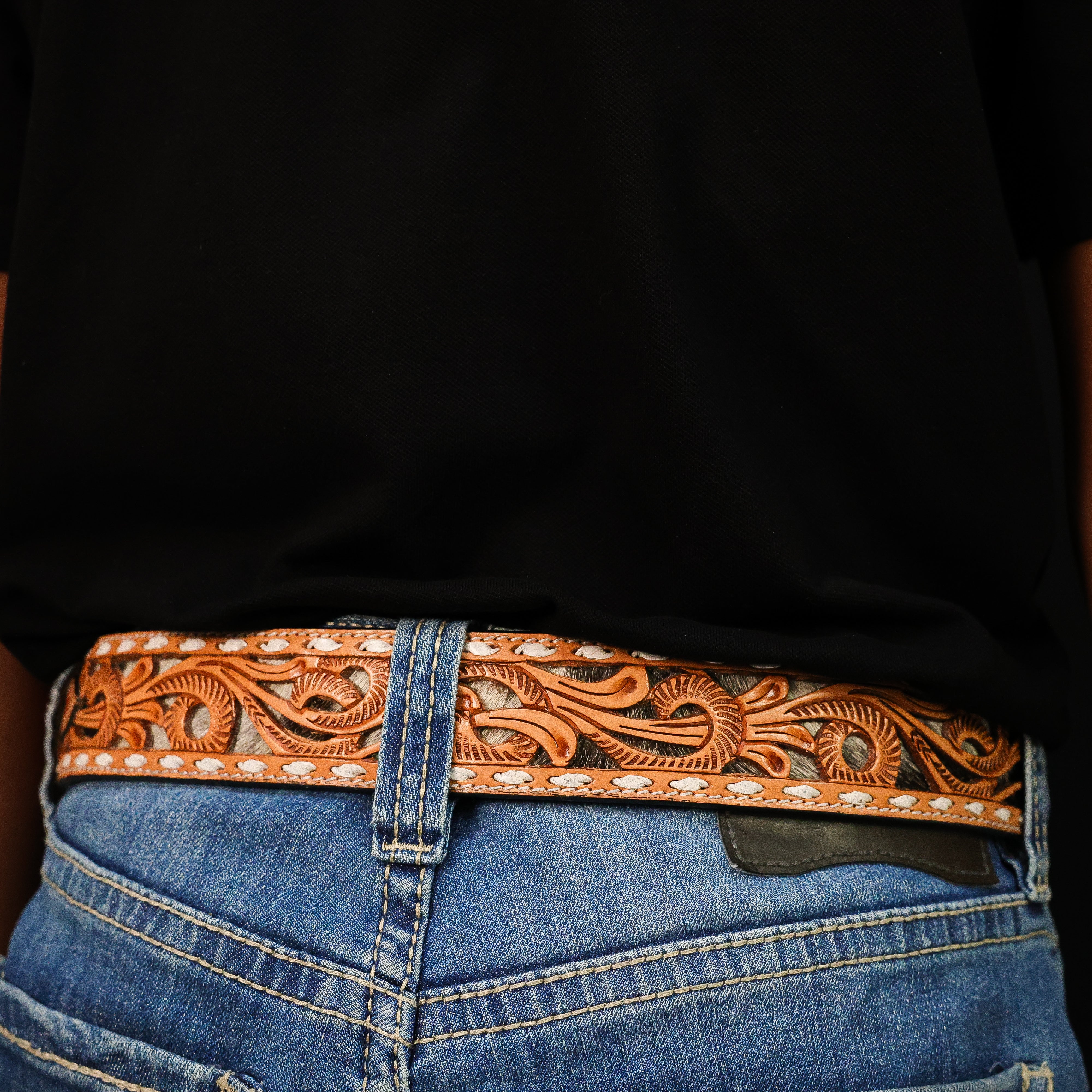 Hand-Tooled Artesanal Leather Belt