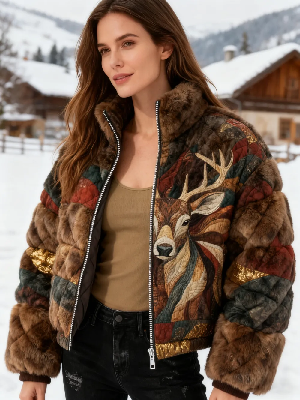 3 PCS $17.97 Women's Artistic Animals Line Knit Hooded Sweater