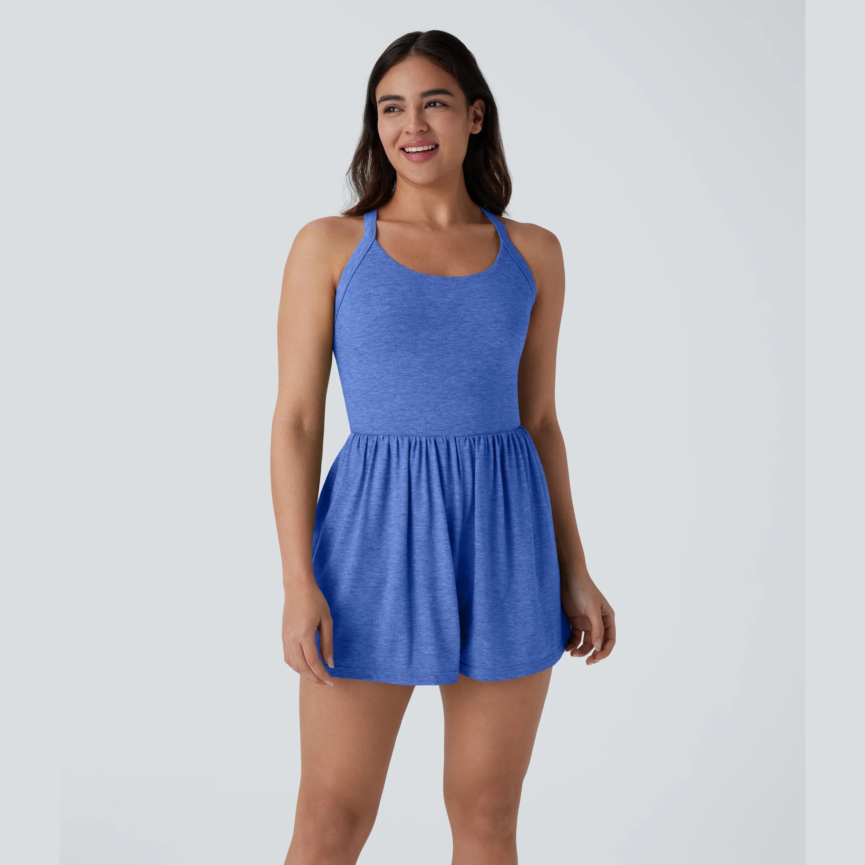Women's Backless Twist-Front 2-in-1 Resort Romper