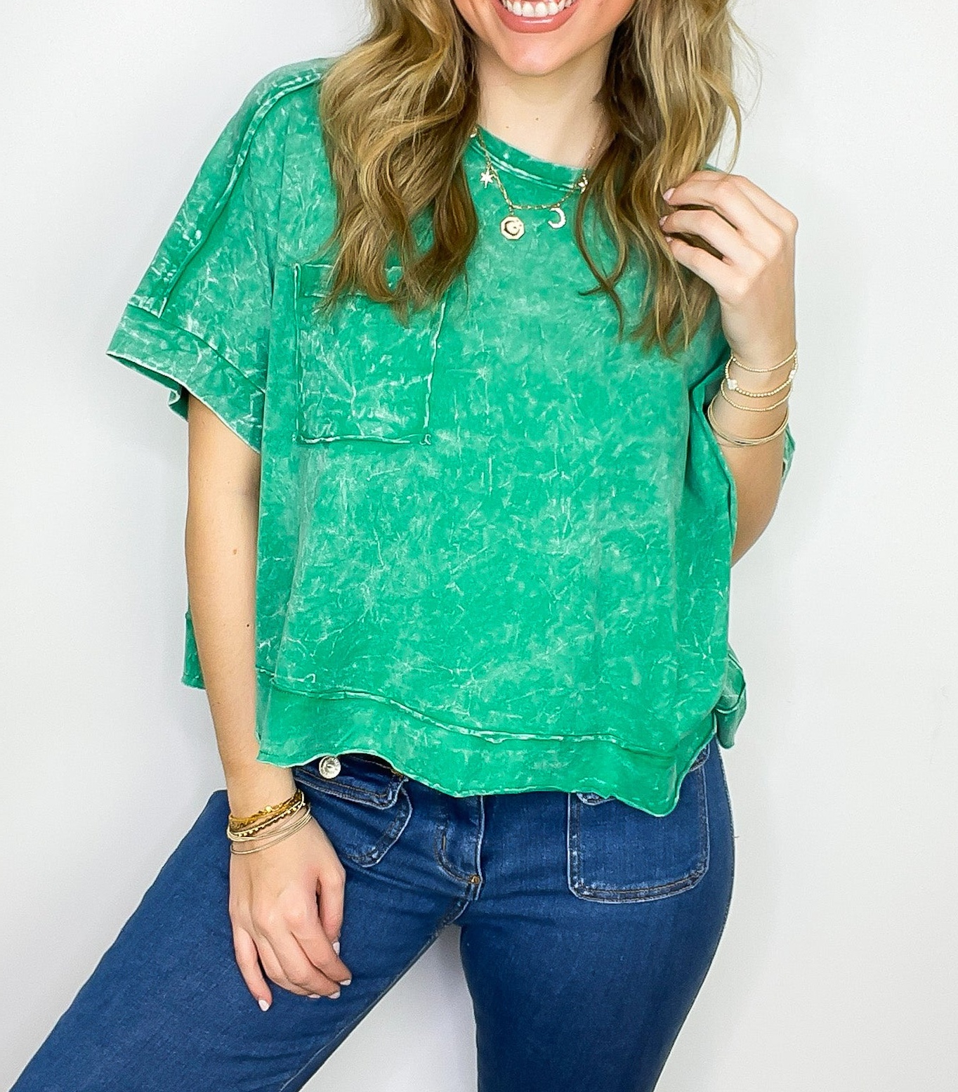 Vivid Aura Mineral Wash Oversized Tee