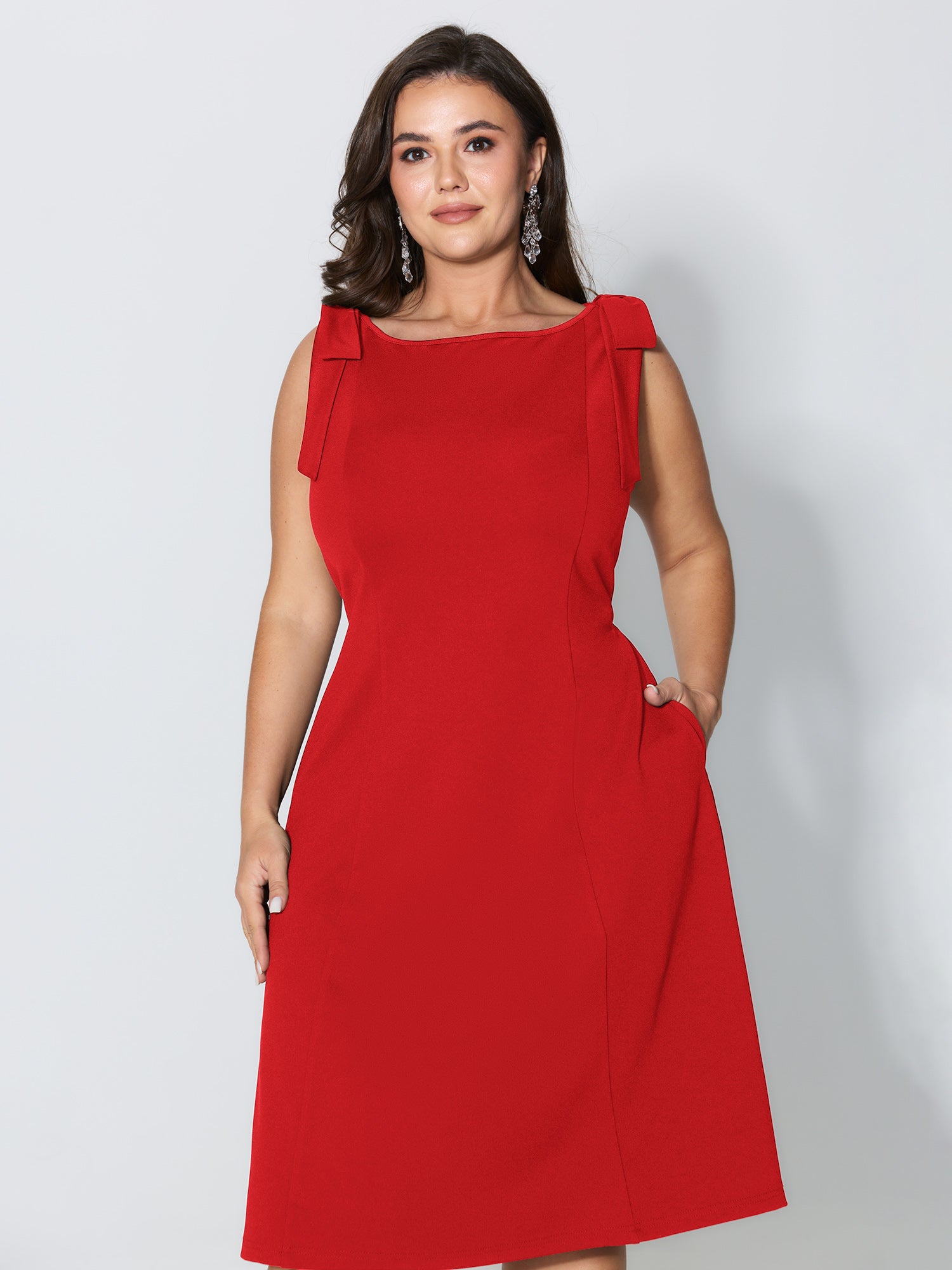 Shoulder Tie Sculpting Bodice Mini Dress