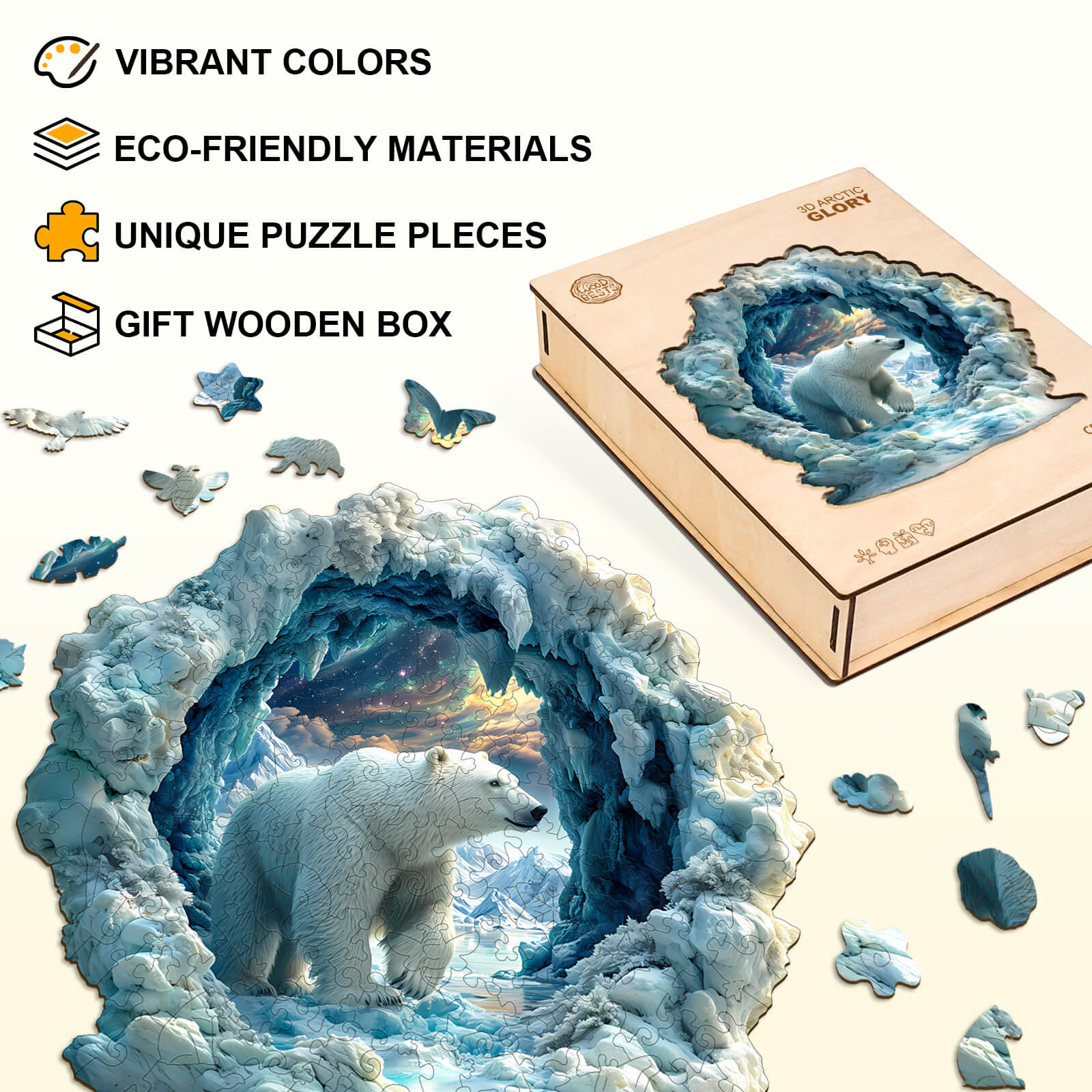 3D Arctic Glory Wooden Jigsaw Puzzle